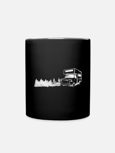 Tree - Camping Van - (2) - Full Colour Mug - black