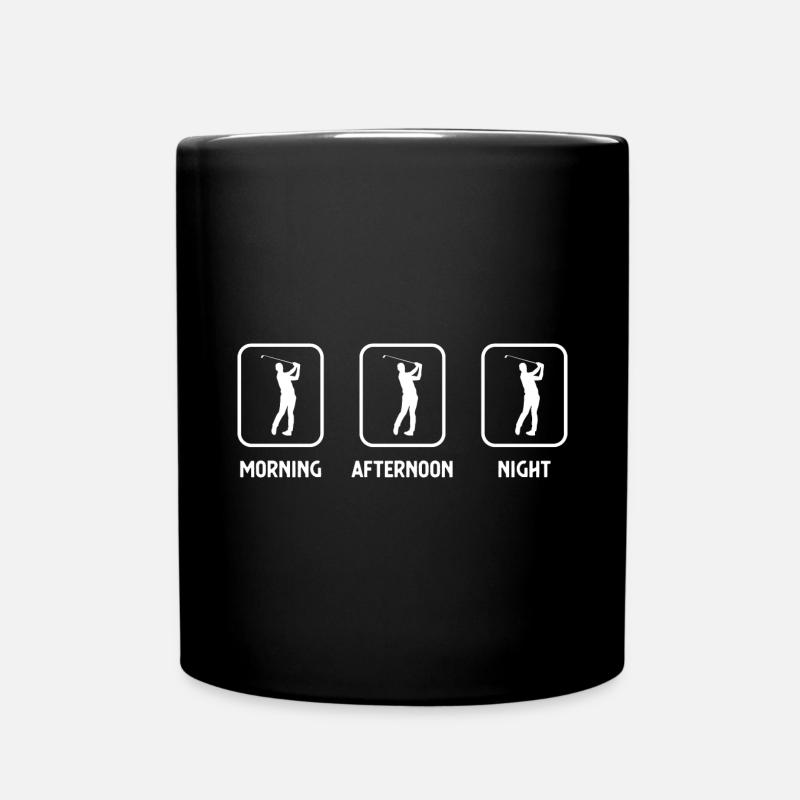 Matin, après-midi, soir et golf - (3) - Mug uni - noir