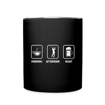 Matin, après-midi, nuit et golf - (2) - Mug uni - noir - Devant