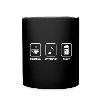 Morning, afternoon, night and music - (2) - Full Colour Mug - black - Front