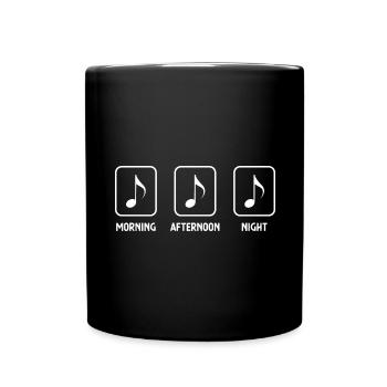 Morning, afternoon, night and music - (3) - Full Colour Mug - black - Front