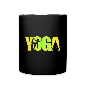 Yoga neon Logo - Full Colour Mug - black - Front