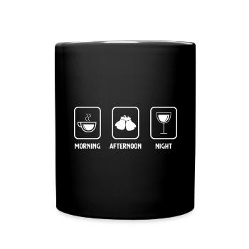 Morgens, nachmittags, abends und Boxen 1 - - Tasse einfarbig - Schwarz - Vorne