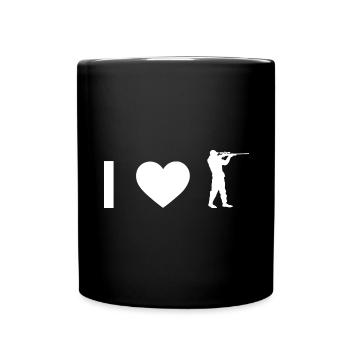Ich Herz und Kerl jagen - - Tasse einfarbig - Schwarz - Vorne