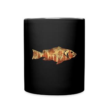 Nature Trees Sea Animal Fisherman Gift Fish - Full Colour Mug - black - Front