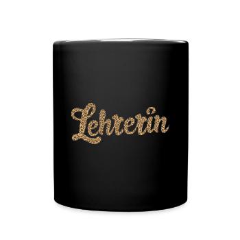 Lehrerin Leopard Trendy Lehrer-Geschenk Idee - Tasse einfarbig - Schwarz - Vorne