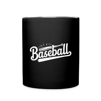 Baseball-Fan Hit Schläger Ball Cap Shirt - Tasse einfarbig - Schwarz - Vorne
