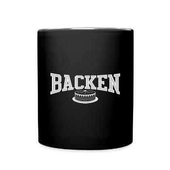 Backen-Liebe Hobbybäcker Zubehör Teig Kuchen - Tasse einfarbig - Schwarz - Vorne