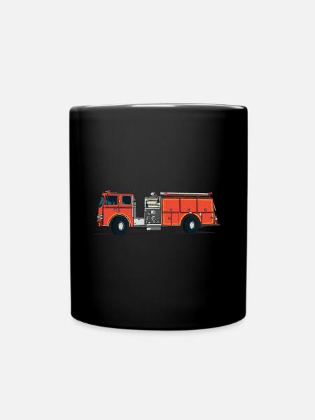 Feuerwehrauto - Tasse einfarbig - Schwarz