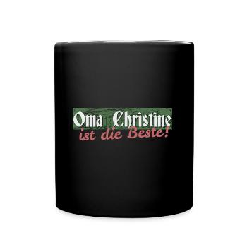 Oma Christine - Tasse einfarbig - Schwarz - Vorne