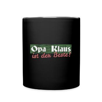Opa Klaus - Tasse einfarbig - Schwarz - Vorne