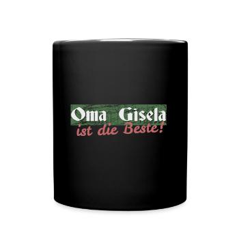Oma Gisela - Tasse einfarbig - Schwarz - Vorne