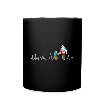 Vater und Tochter - Tasse einfarbig - Schwarz - Vorne