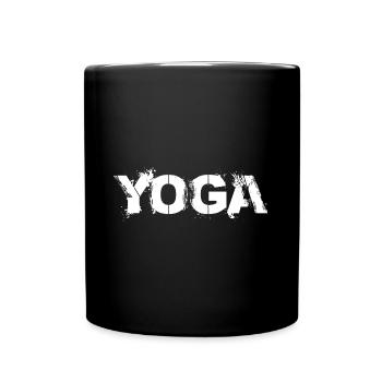 T-Shirt Yoga - Tasse einfarbig - Schwarz - Vorne
