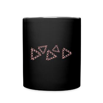 triangular shapes crosses red - Full Colour Mug - black - Front