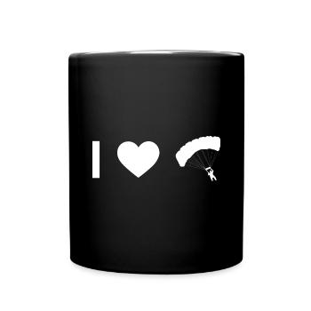 Mon cœur et le parapente - - Mug uni - noir - Devant
