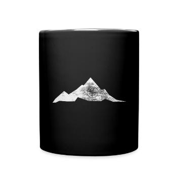 Kompass - Berg - (2) - Tasse einfarbig - Schwarz - Vorne