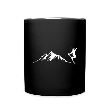 Berg - Skifahren - (24) - Tasse einfarbig - Schwarz - Vorne