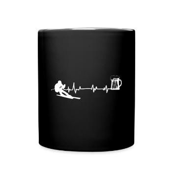 Heartbeat - Bière - Ski - (5) - Mug uni - noir - Devant