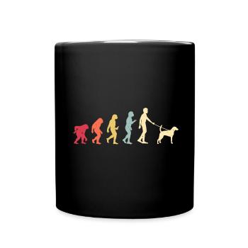 Englischer Foxhound Evolution Retro Vintage - Tasse einfarbig - Schwarz - Vorne