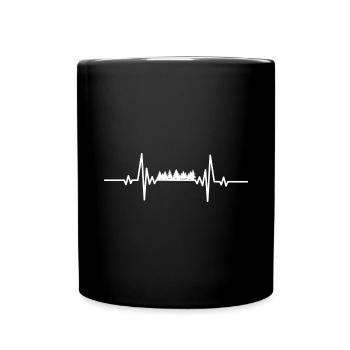 Heartbeat small trees - Full Colour Mug - black - Front