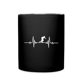 Heartbeat soccer player kicks the ball - Full Colour Mug - black - Front