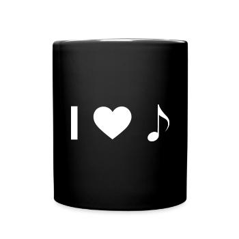 I heart and music - - Full Colour Mug - black - Front
