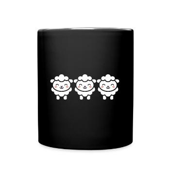 Schaf - Tasse einfarbig - Schwarz - Vorne