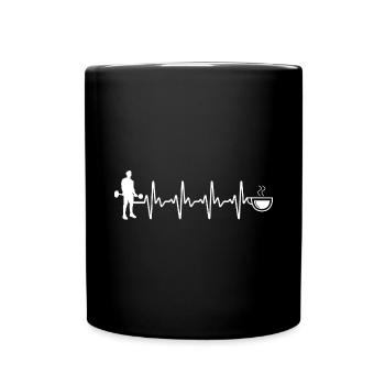 Heartbeat coffee and fitness - - Full Colour Mug - black - Front