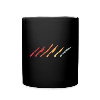 Vater und Messerasmmler Messerfan Papa Design - Tasse einfarbig - Schwarz - Vorne