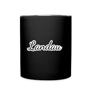 Landau - Textdesign mit Stadtnamen - Tasse einfarbig - Schwarz - Vorne
