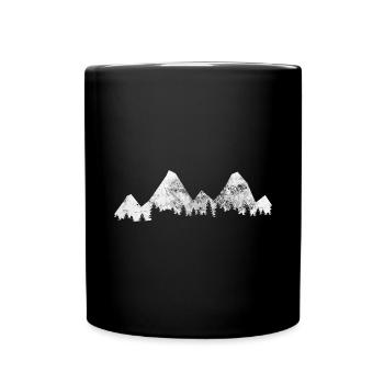 Tree - Mountain - (3) - Full Colour Mug - black - Front