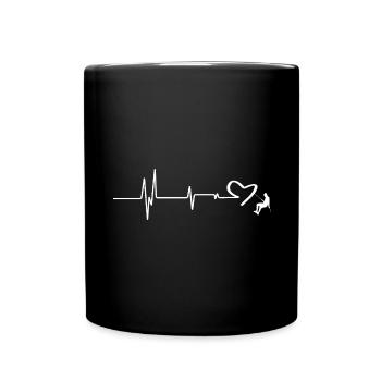 Herz - Herzschlag - Klettern - (4) - Tasse einfarbig - Schwarz - Vorne