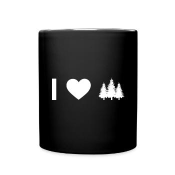 Ich Herz und Bäume - - Tasse einfarbig - Schwarz - Vorne