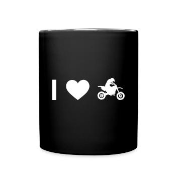 Ich Herz und Kerl Motorrad - - Tasse einfarbig - Schwarz - Vorne
