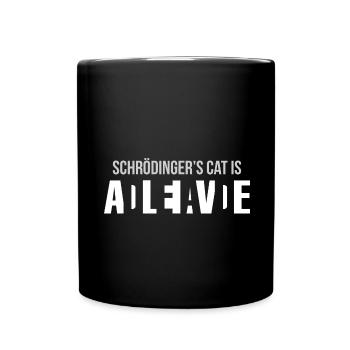 Schrödinger's Cat Nerd Geek Gift Funny Physics - Full Colour Mug - black - Front