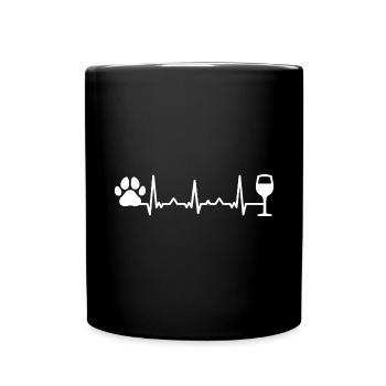 Heartbeat Vin et Chien - (2) - Mug uni - noir - Devant
