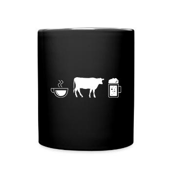 Coffee beer and cow - - Full Colour Mug - black - Front