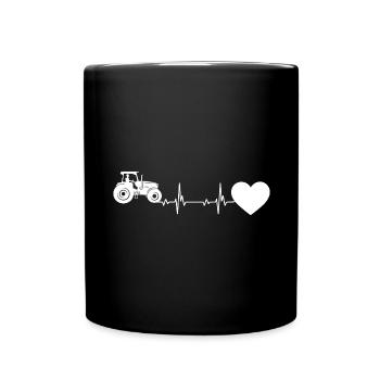 Heartbeat Heart et Agriculture - - Mug uni - noir - Devant