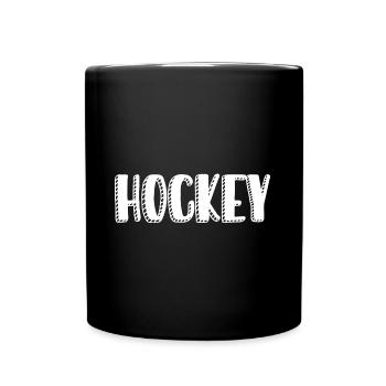 Hockey T-Shirt - Tasse einfarbig - Schwarz - Vorne