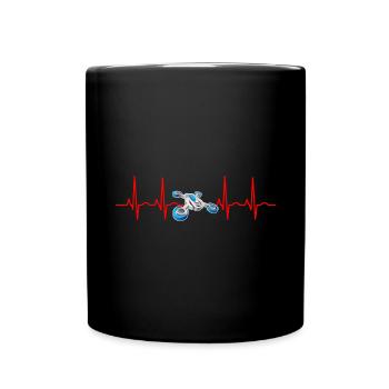 Herzschlag Drohne Drohnen - Tasse einfarbig - Schwarz - Vorne