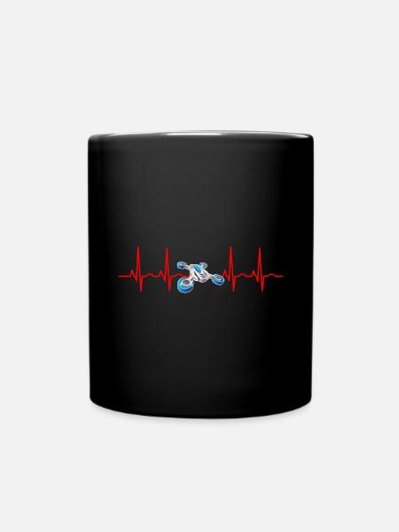 Herzschlag Drohne Drohnen - Tasse einfarbig - Schwarz