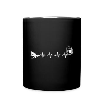 Bier - Herzklopfen - Skifahren - (2) - Tasse einfarbig - Schwarz - Vorne