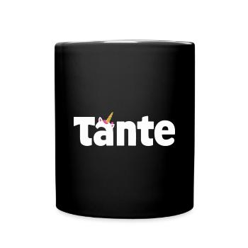 Tante Einhorn Magie Liebe Geburtstag Unikat - Tasse einfarbig - Schwarz - Vorne