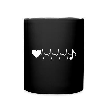 Herzschlagherz und Musik - - Tasse einfarbig - Schwarz - Vorne