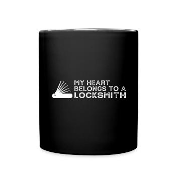 My heart belongs to a locksmith design - Full Colour Mug - black - Front
