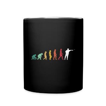 Retro Dart Motifs & Vintage Dartboard 180 Dart - Full Colour Mug - black - Front
