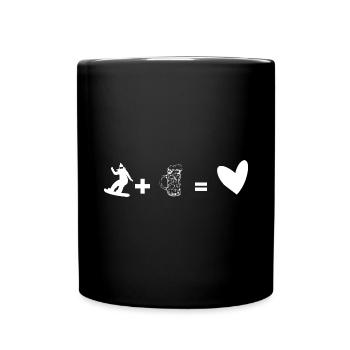 Bière - Coeur - Snowboard - (2) - Mug uni - noir - Devant