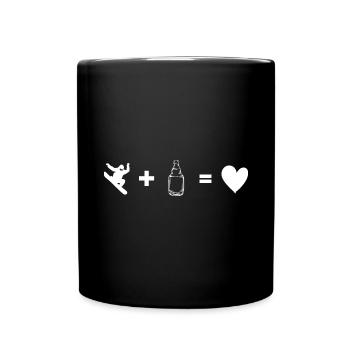 Bière - Coeur - Snowboard - (3) - Mug uni - noir - Devant