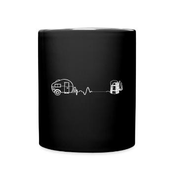 Herzklopfen - Bier - Wohnwagen - (5) - Tasse einfarbig - Schwarz - Vorne